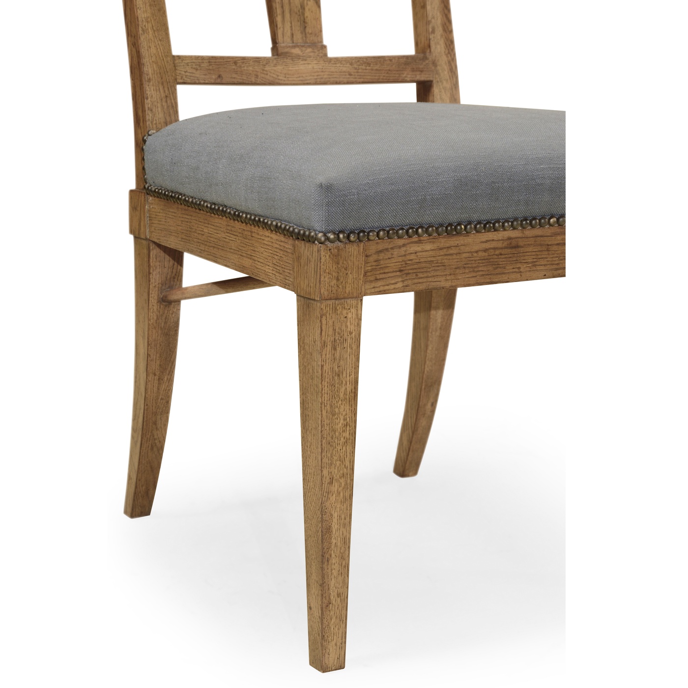 Cut-Out English Brown Oak Dining Side Chair