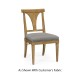 Cut-Out English Brown Oak Dining Side Chair