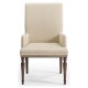 Square Back Bleached Crotch Walnut Dining Arm Chair