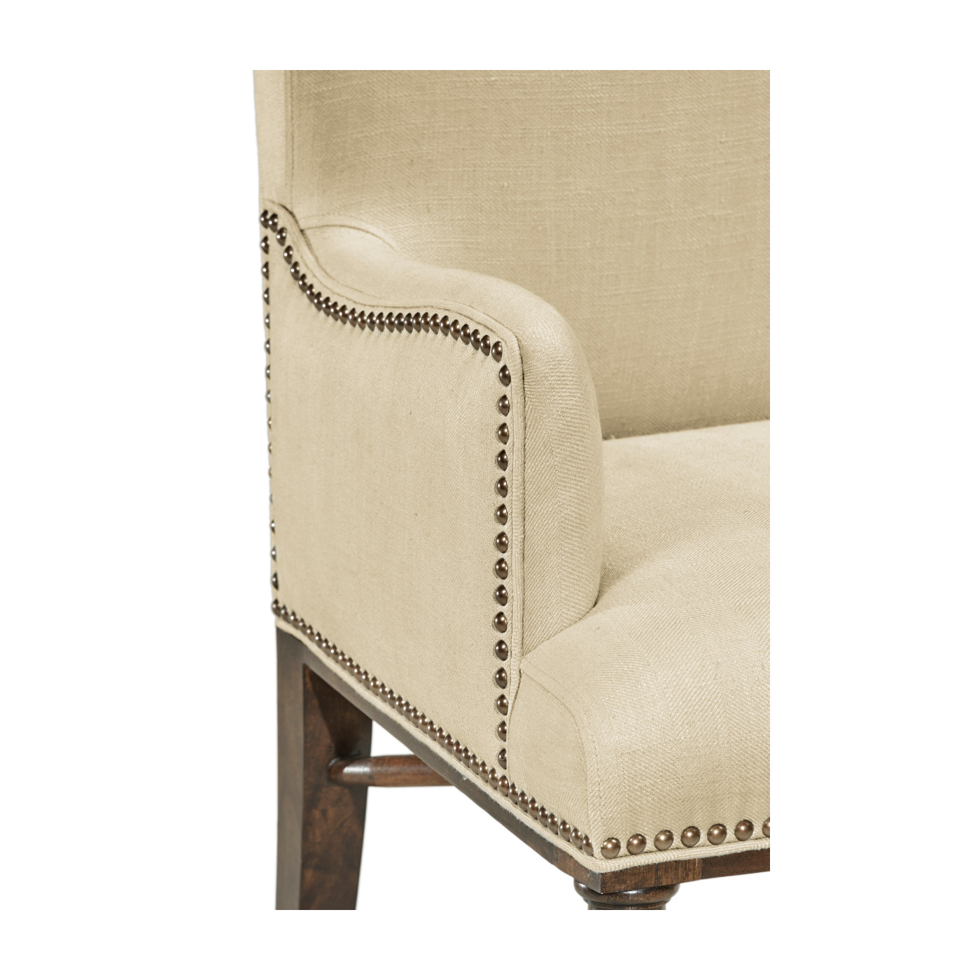 Square Back Bleached Crotch Walnut Dining Arm Chair