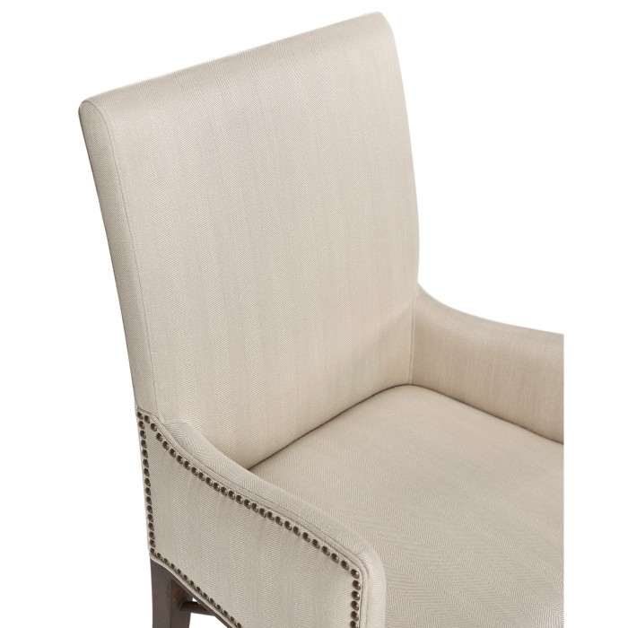 Square Back Bleached Crotch Walnut Dining Arm Chair