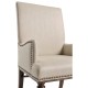 Square Back Bleached Crotch Walnut Dining Arm Chair