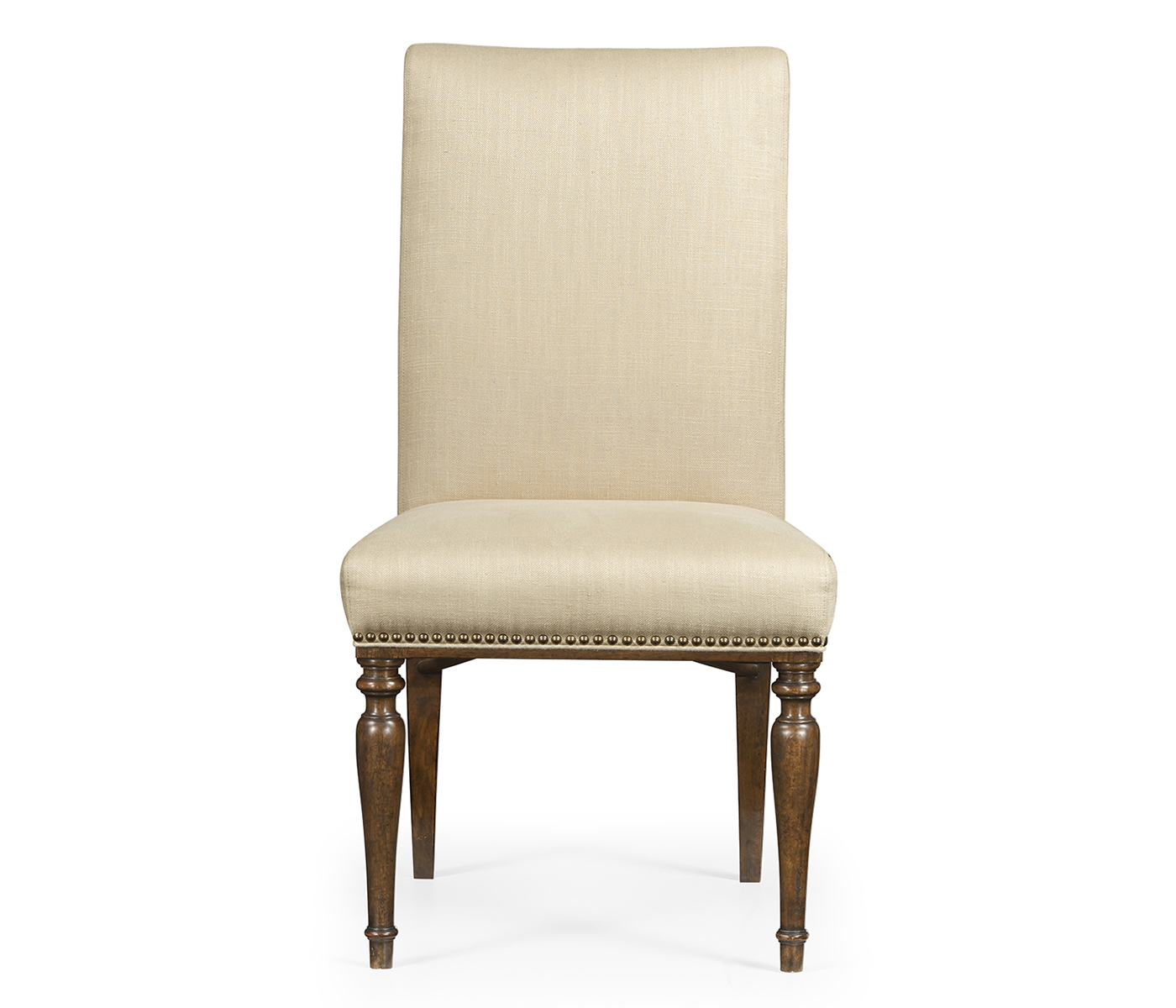 Square Back Bleached Crotch Walnut Dining Side Chair