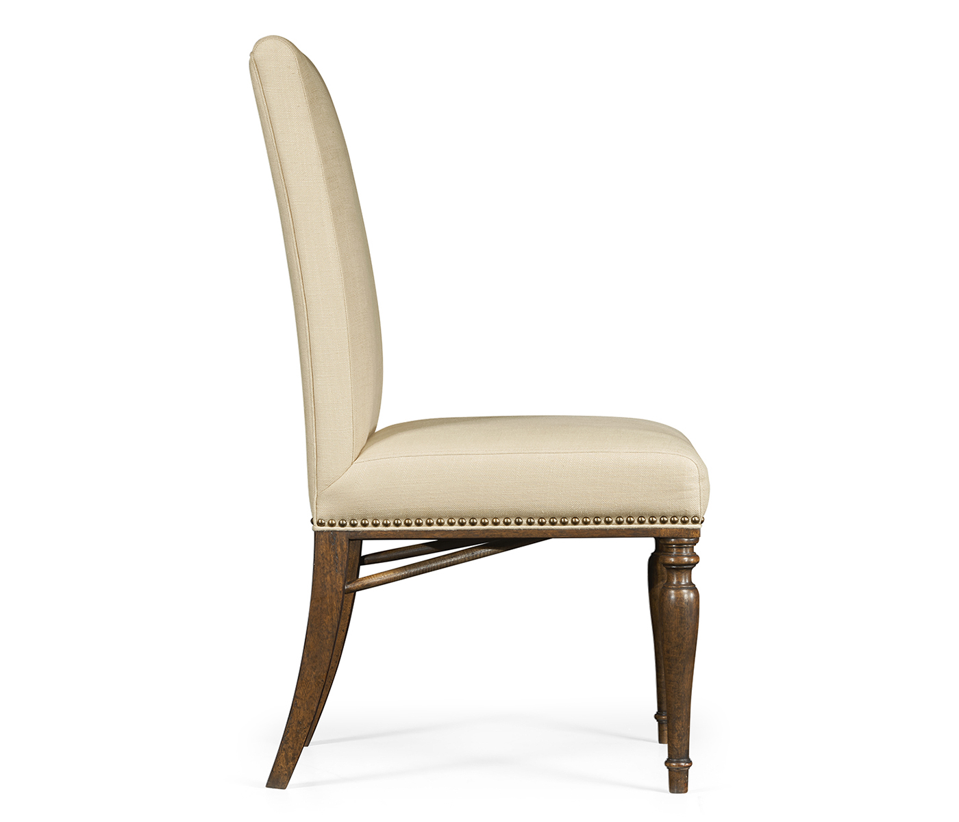 Square Back Bleached Crotch Walnut Dining Side Chair