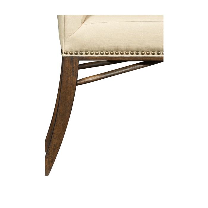 Square Back Bleached Crotch Walnut Dining Side Chair