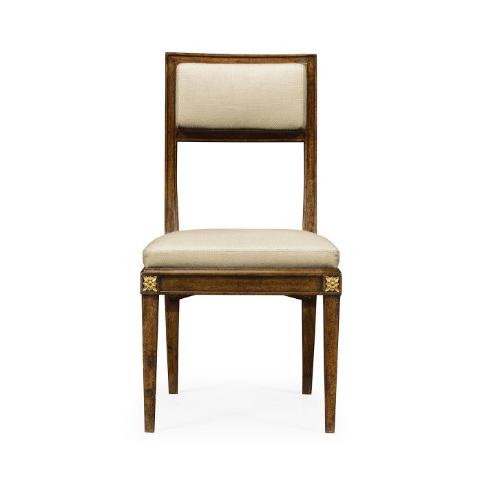 Open Back Bleached Crotch Walnut Dining Chair