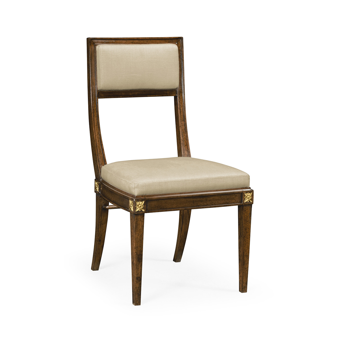 Open Back Bleached Crotch Walnut Dining Chair