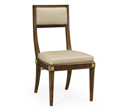 Open Back Bleached Crotch Walnut Dining Chair