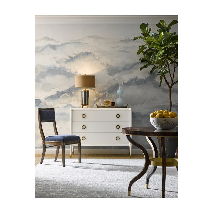 Open Back Bleached Crotch Walnut Dining Chair