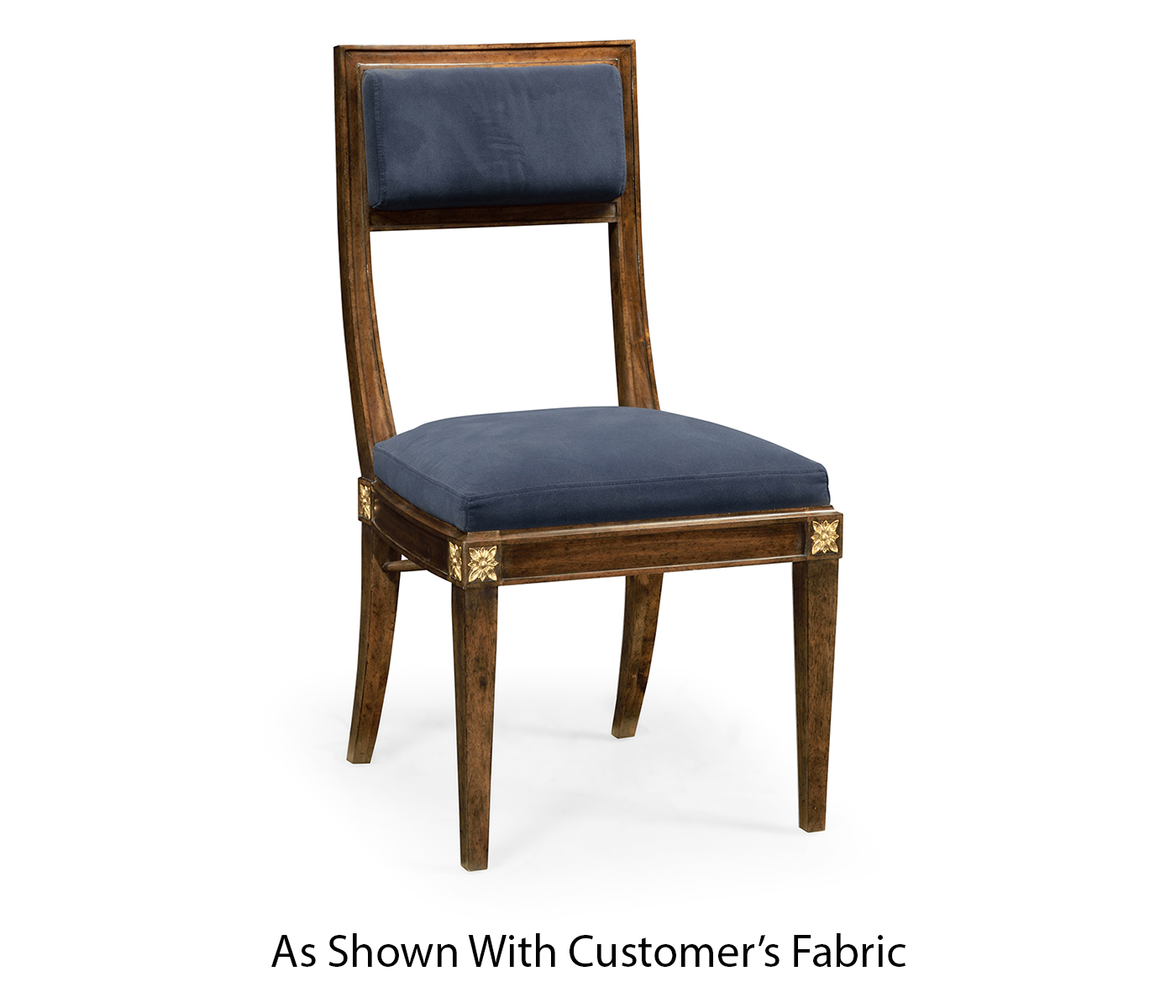 Open Back Bleached Crotch Walnut Dining Chair