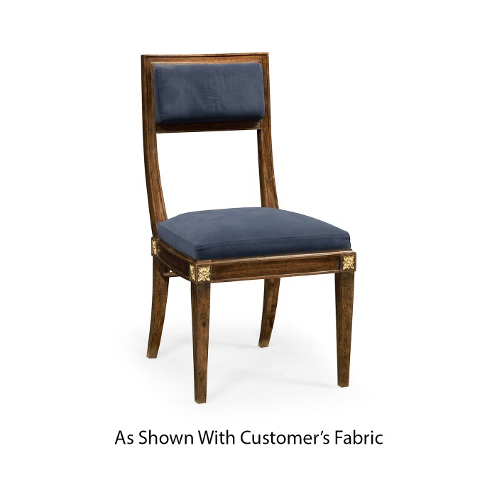 Open Back Bleached Crotch Walnut Dining Chair