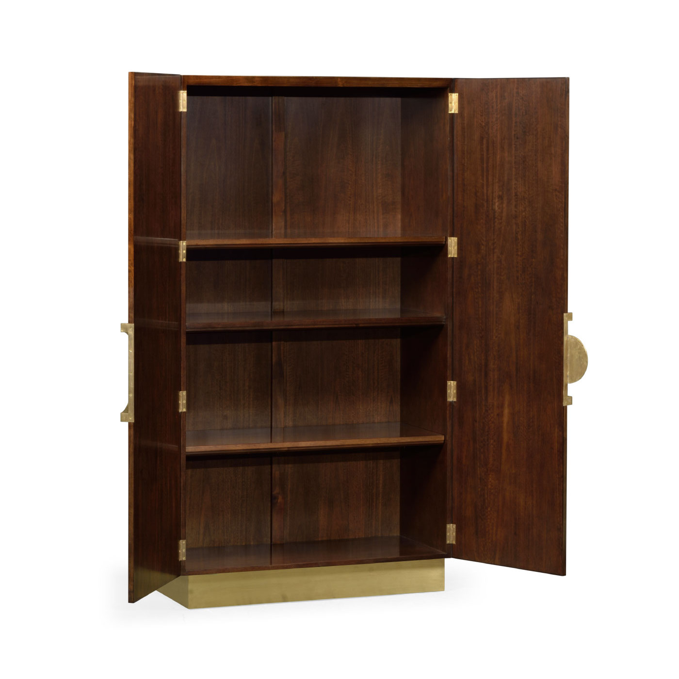 Walnut & Crackle Ceramic Lacquered Storage Cabinet