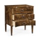 Inward Bow Front Light Brown Mahogany Bedside Chest