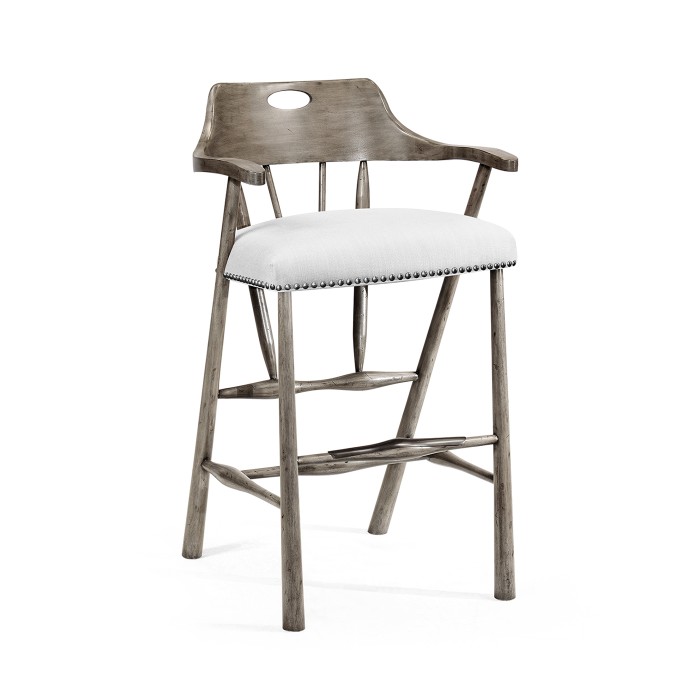 Smokers Style Antique Dark Grey Bar Stool
