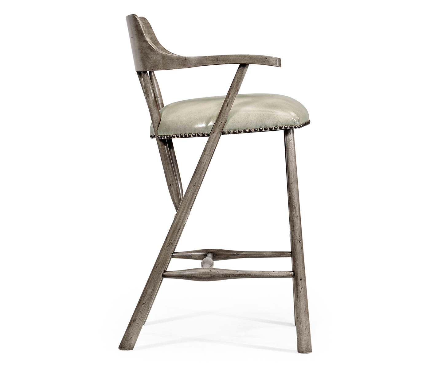 Smokers Style Antique Dark Grey Bar Stool
