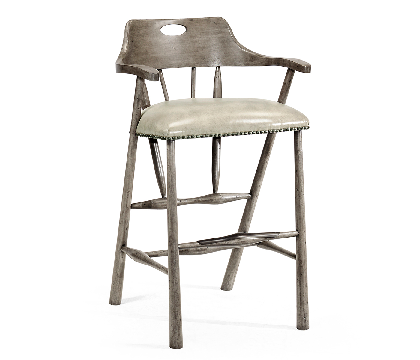 Smokers Style Antique Dark Grey Bar Stool