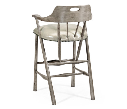 Smokers Style Antique Dark Grey Bar Stool