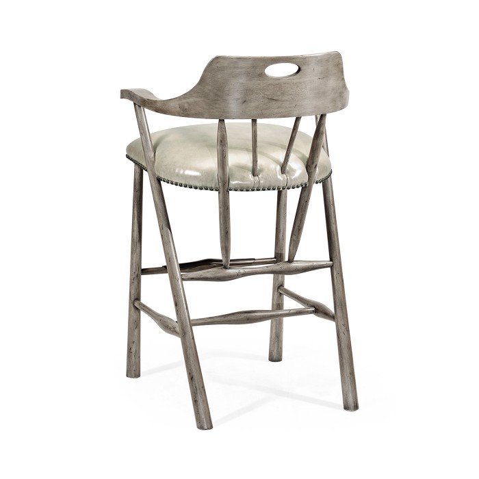 Smokers Style Antique Dark Grey Bar Stool