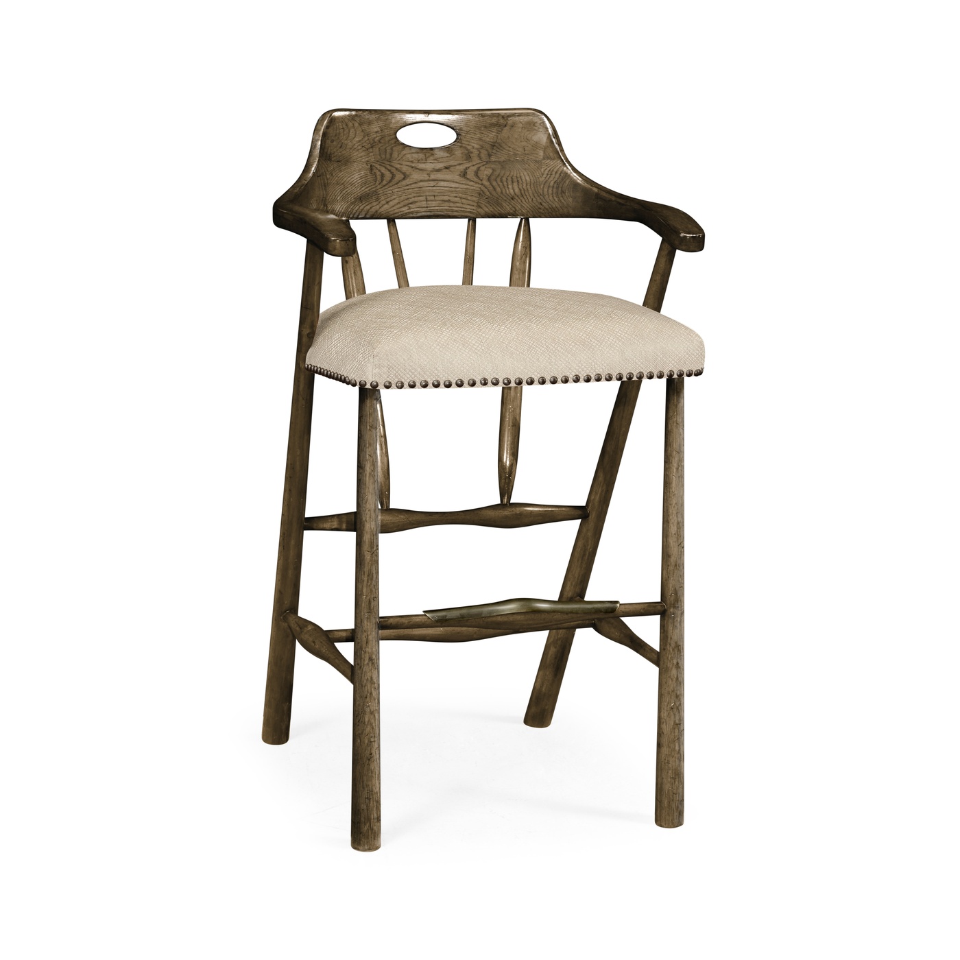 Smokers Style Dark Driftwood Bar Stool