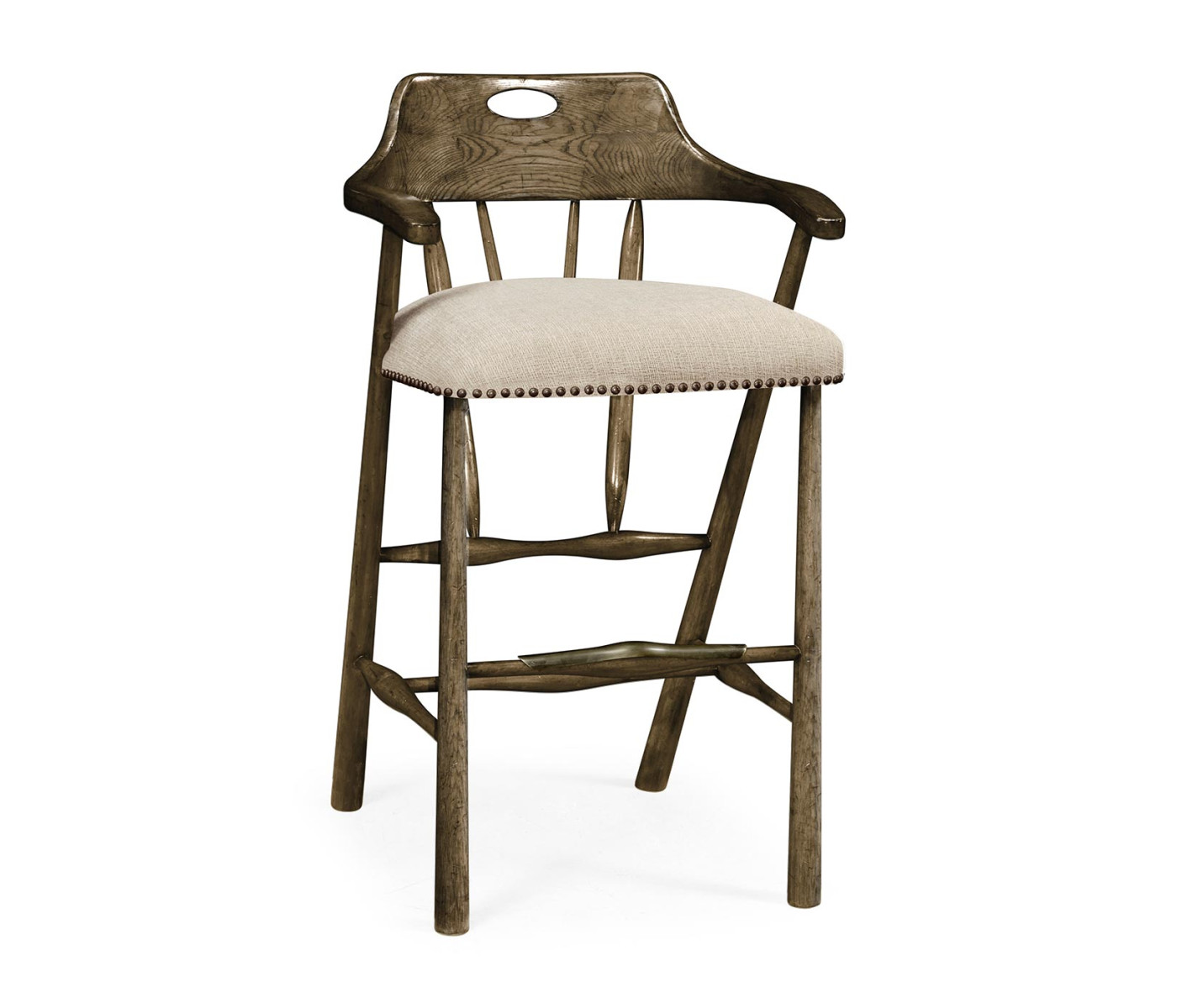 Smokers Style Dark Driftwood Bar Stool