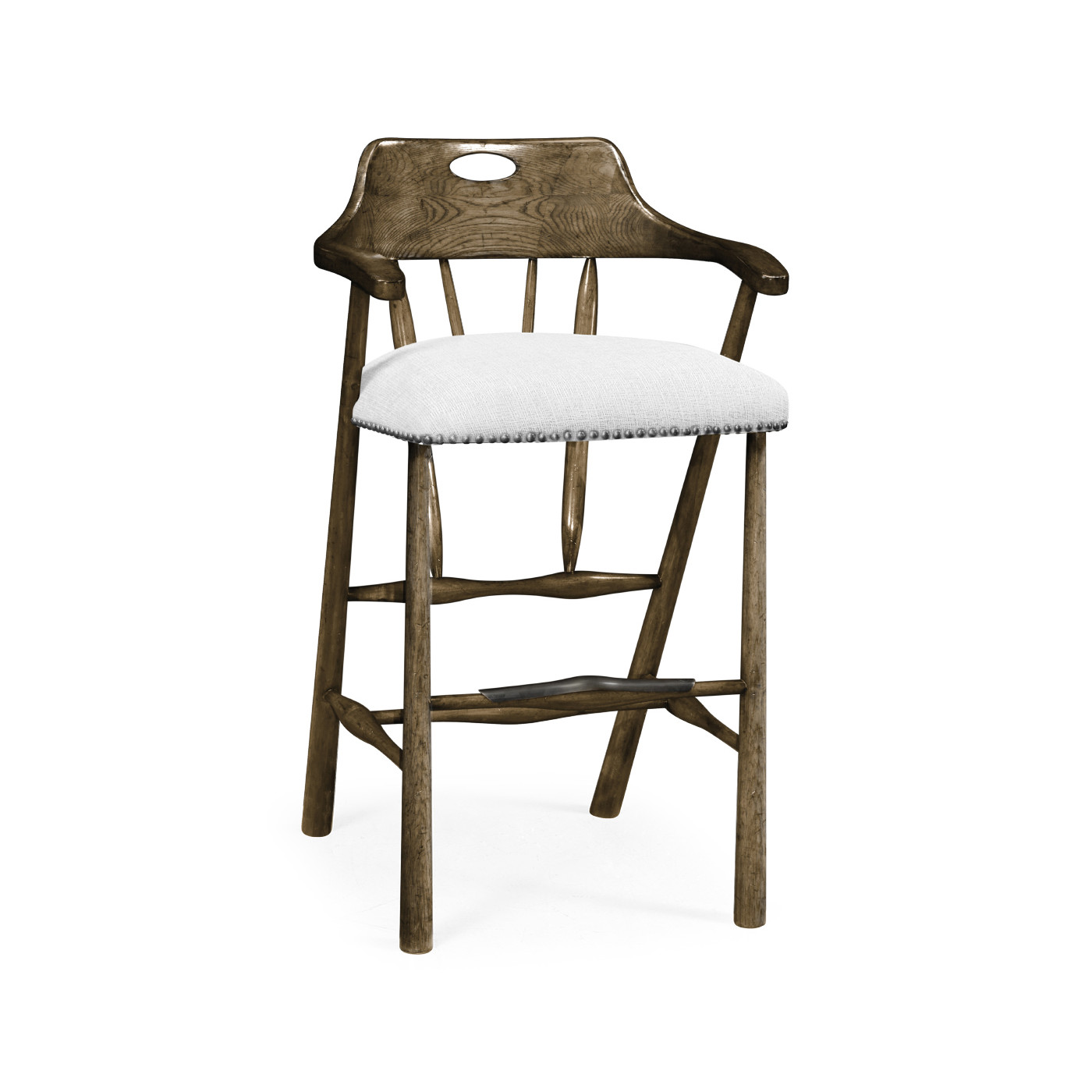 Smokers Style Dark Driftwood Bar Stool