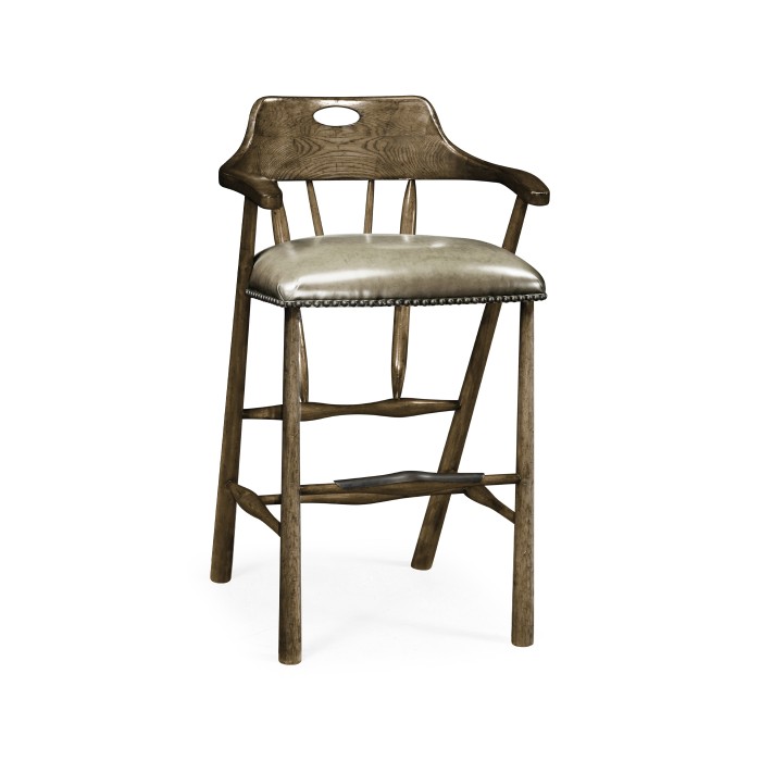 Smokers Style Dark Driftwood Bar Stool