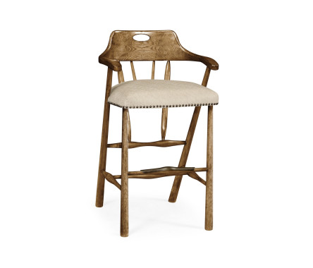 Smokers Style Medium Driftwood Bar Stool