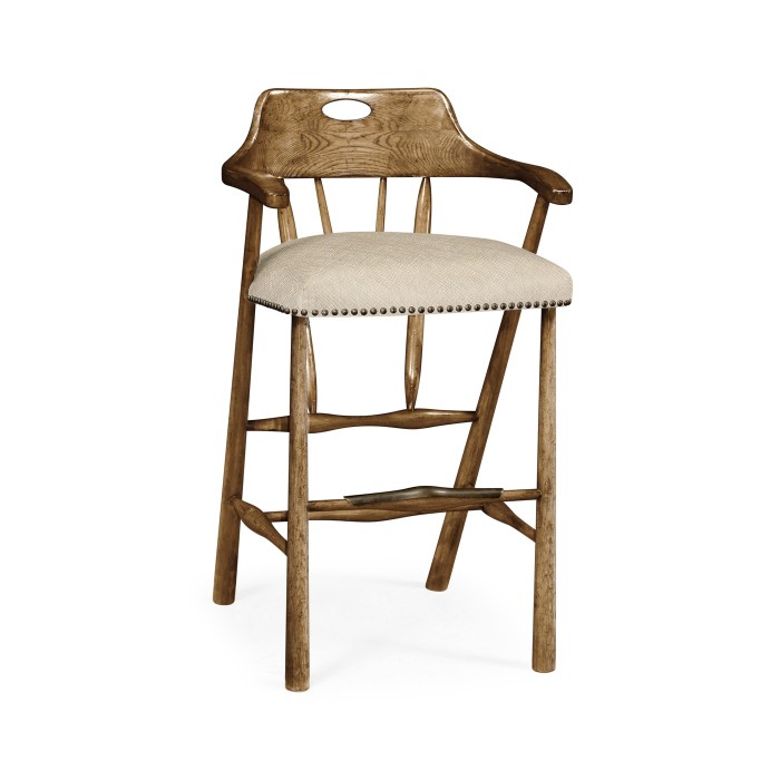 Smokers Style Medium Driftwood Bar Stool