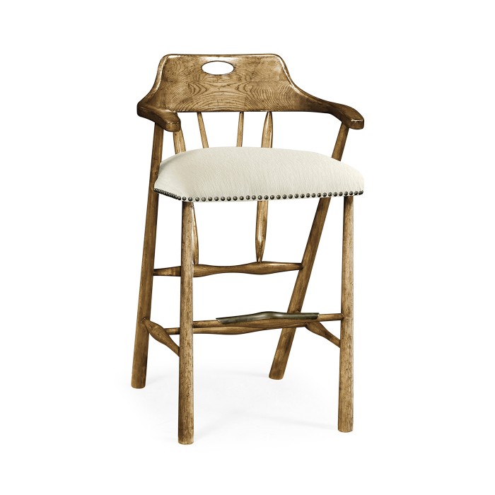 Smokers Style Medium Driftwood Bar Stool