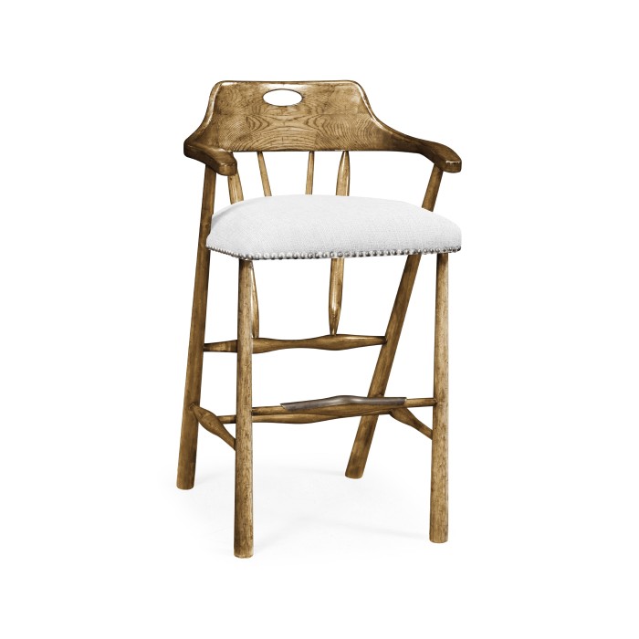 Smokers Style Medium Driftwood Bar Stool