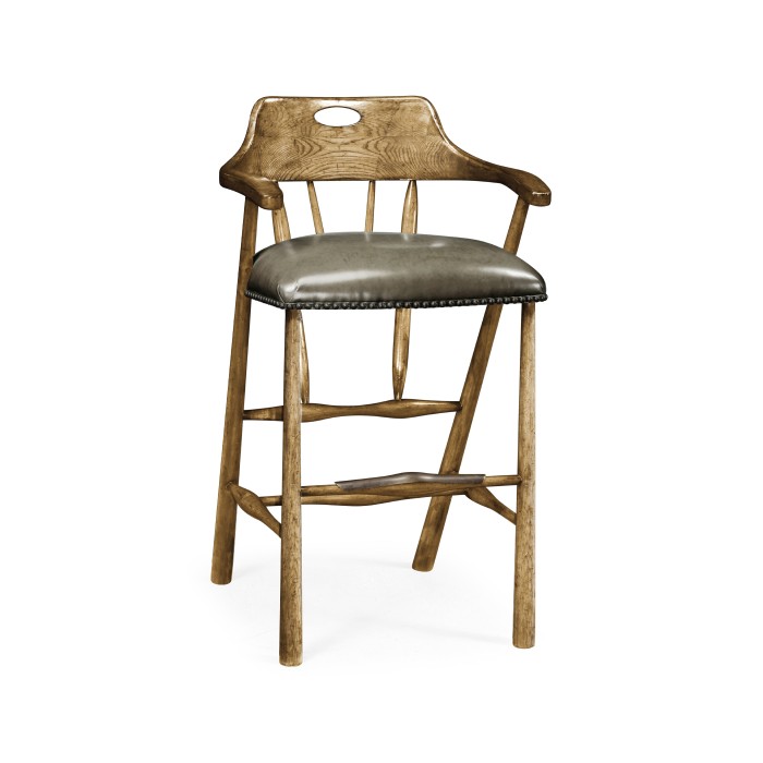 Smokers Style Medium Driftwood Bar Stool