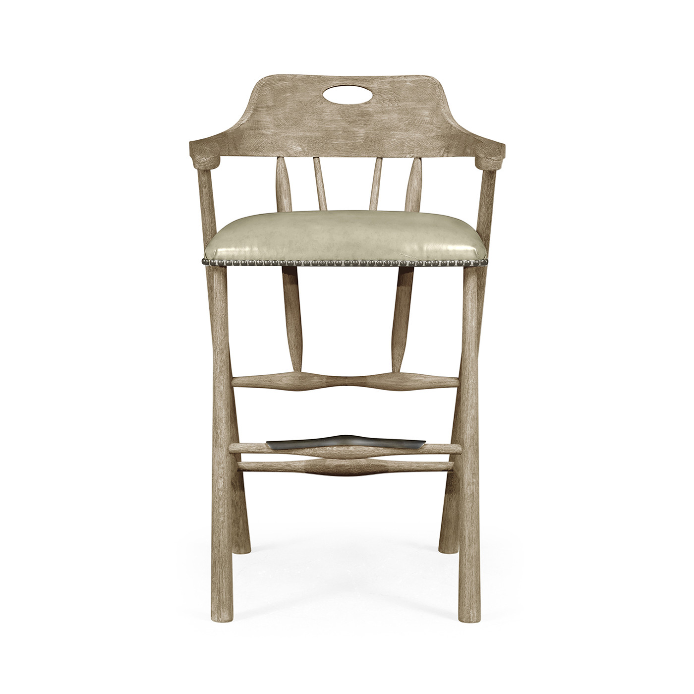 Smokers Style Grey Oak Bar Stool
