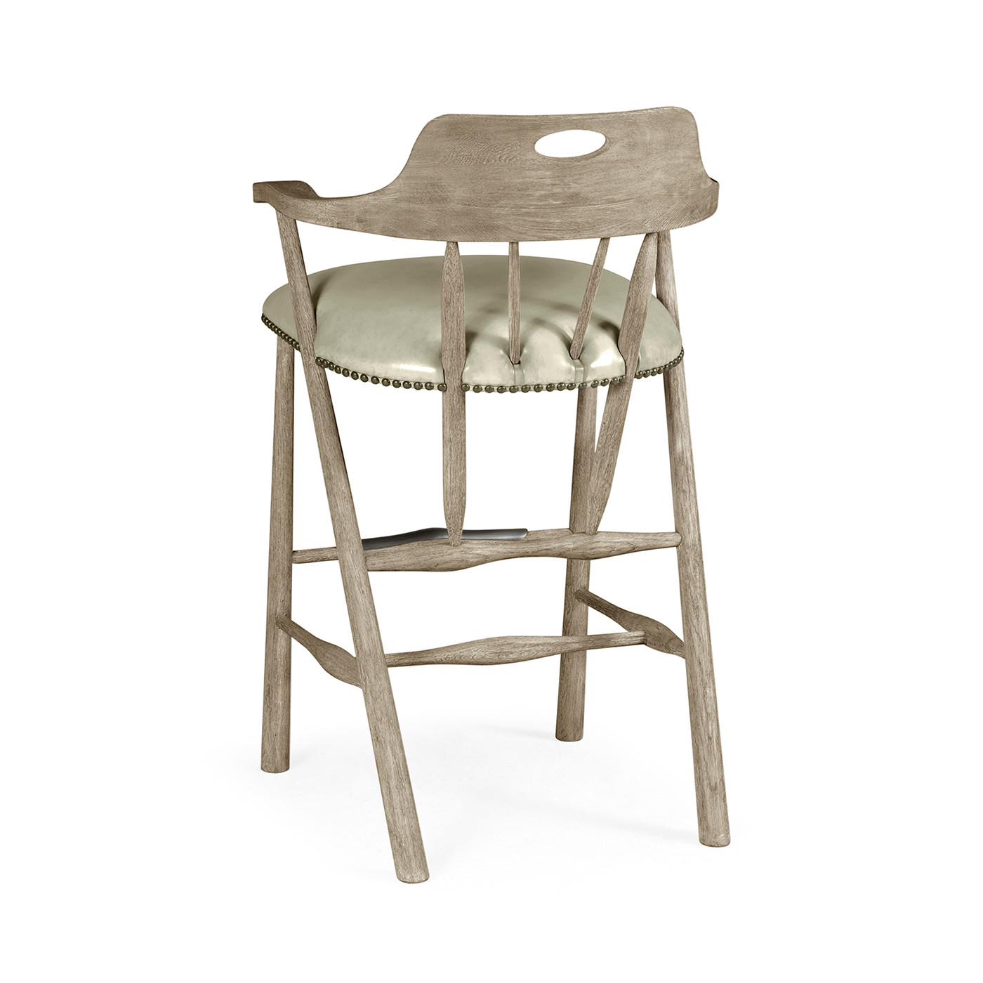 Smokers Style Grey Oak Bar Stool