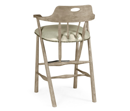 Smokers Style Grey Oak Bar Stool