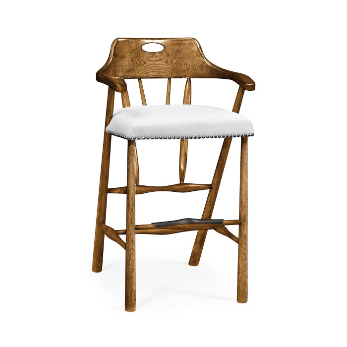 Smokers Style Light Brown Chestnut Bar Stool