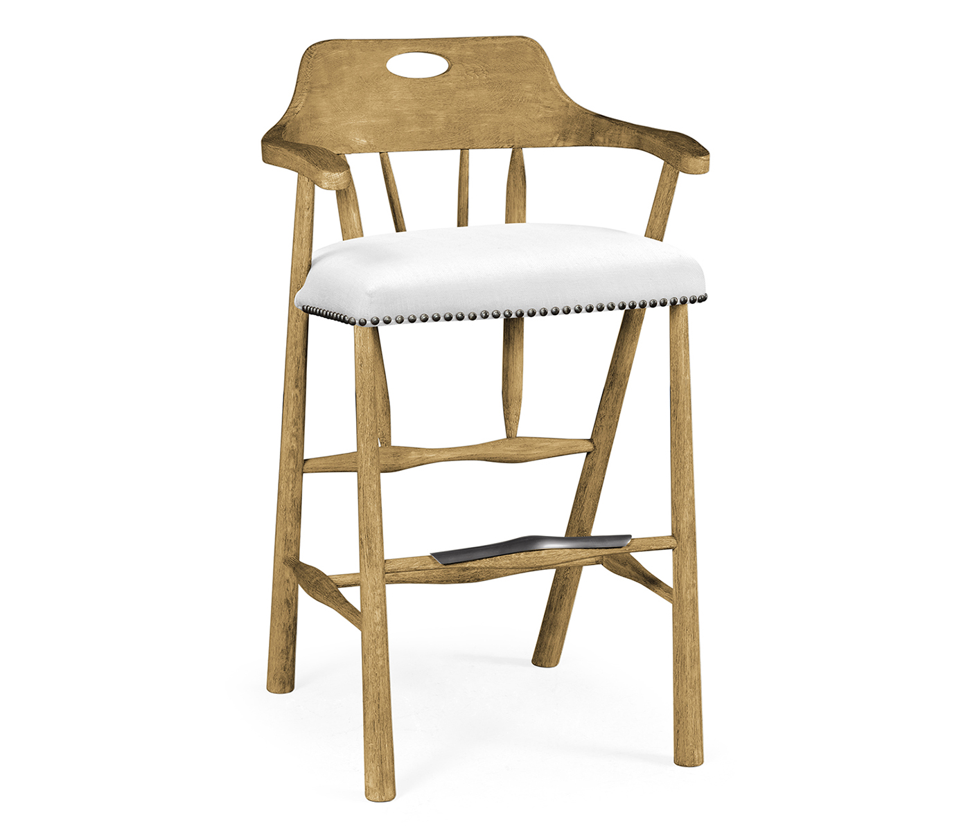 Smokers Style Natural Oak Bar Stool
