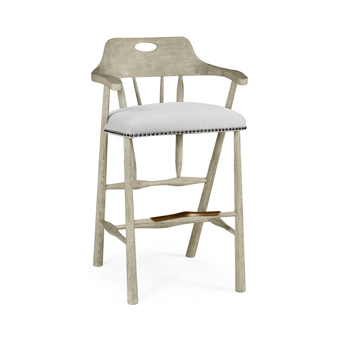 Smokers Style Rustic Grey Bar Stool