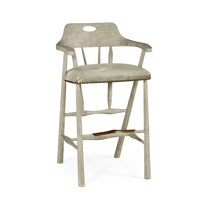 Smokers Style Rustic Grey Bar Stool