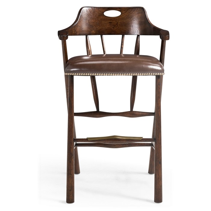 Smokers Style Dark Oak Bar Stool