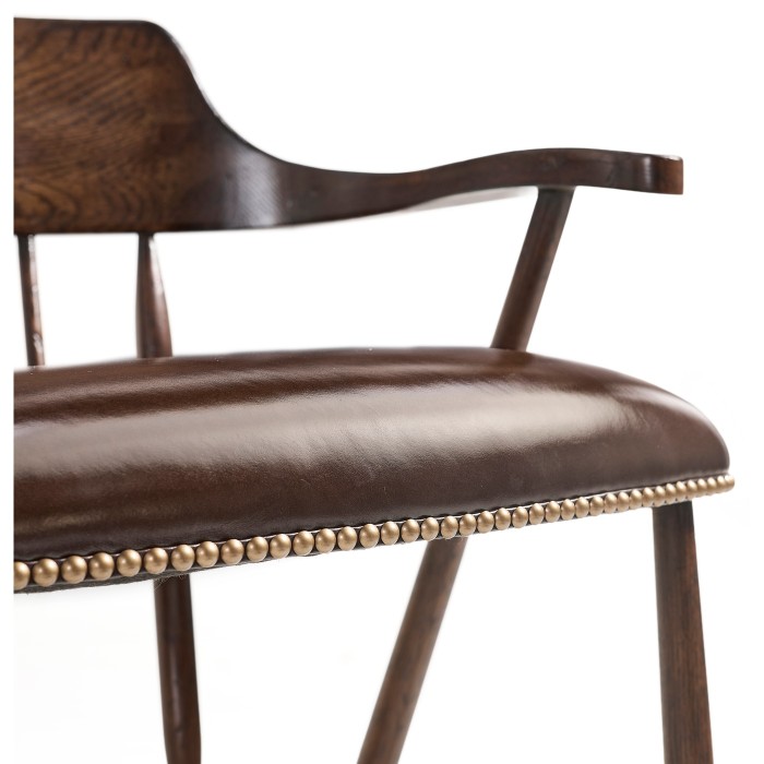 Smokers Style Dark Oak Bar Stool