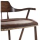 Smokers Style Dark Oak Bar Stool