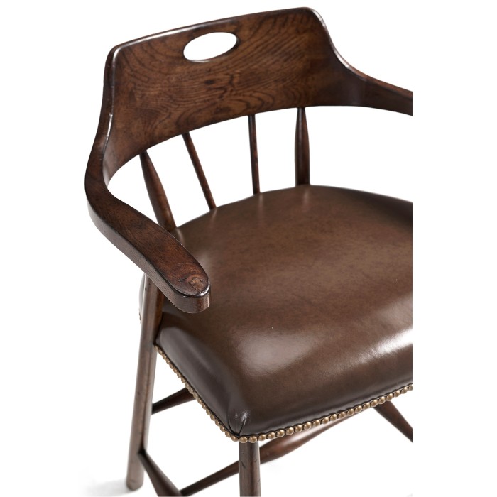 Smokers Style Dark Oak Bar Stool