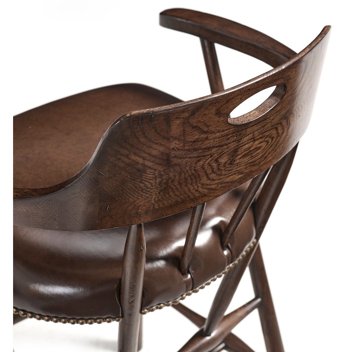 Smokers Style Dark Oak Bar Stool