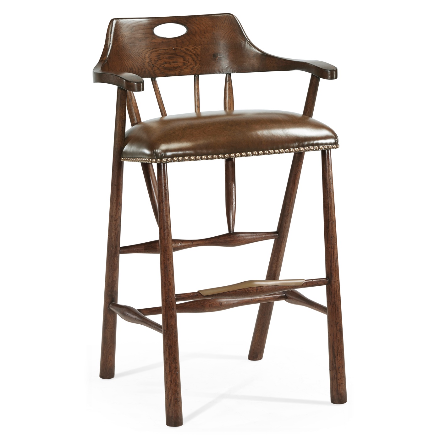 Smokers Style Dark Oak Bar Stool