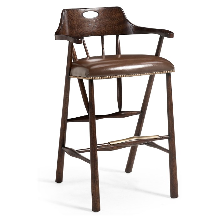 Smokers Style Dark Oak Bar Stool
