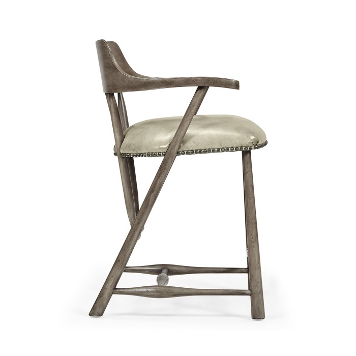 Smokers Style Antique Dark Grey Counter Stool