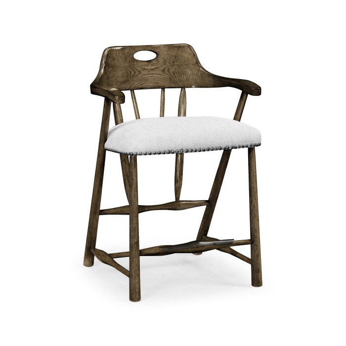 Smokers Style Dark Driftwood Counter Stool