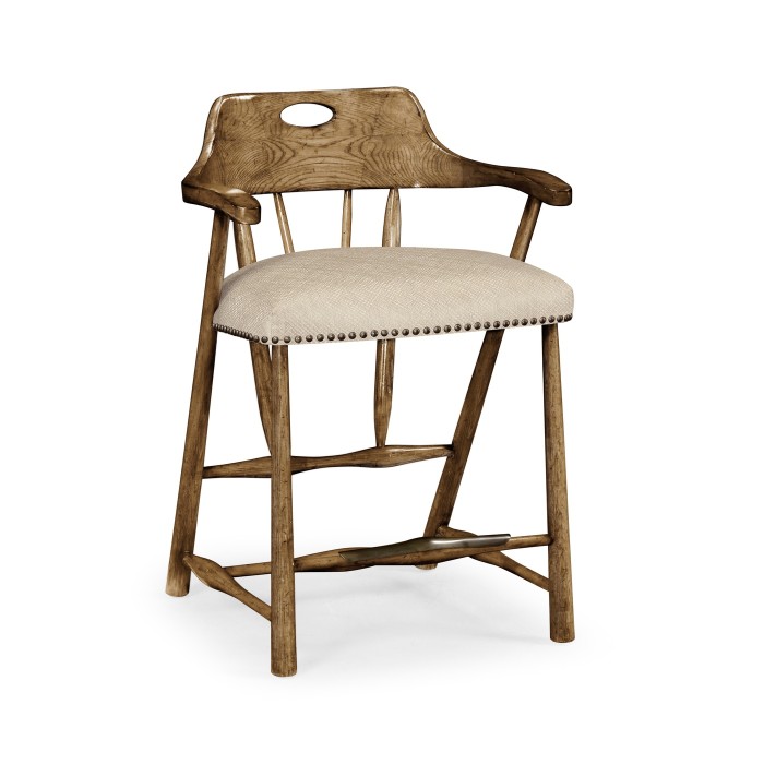 Smokers Style Medium Driftwood Counter Stool