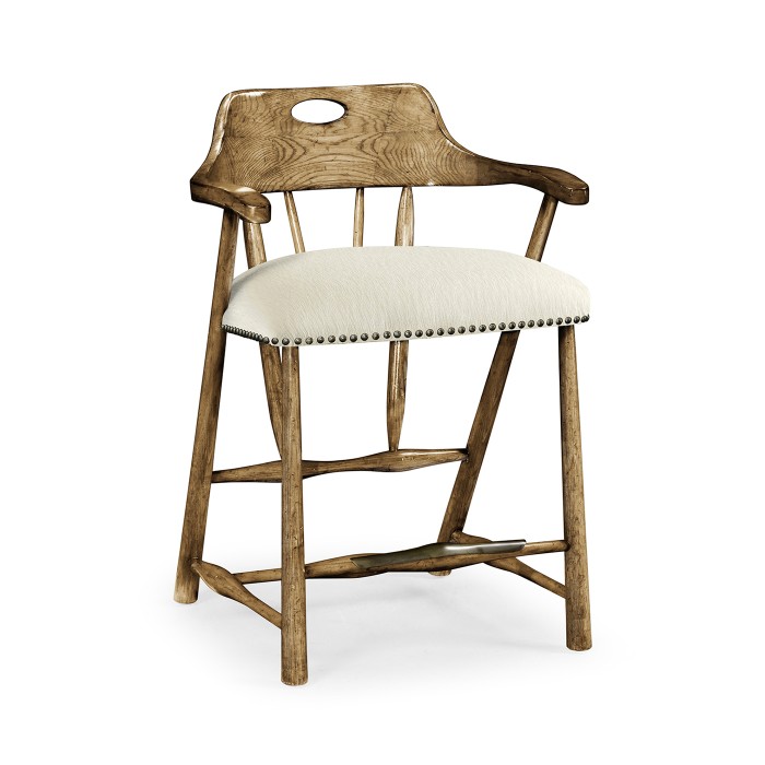 Smokers Style Medium Driftwood Counter Stool