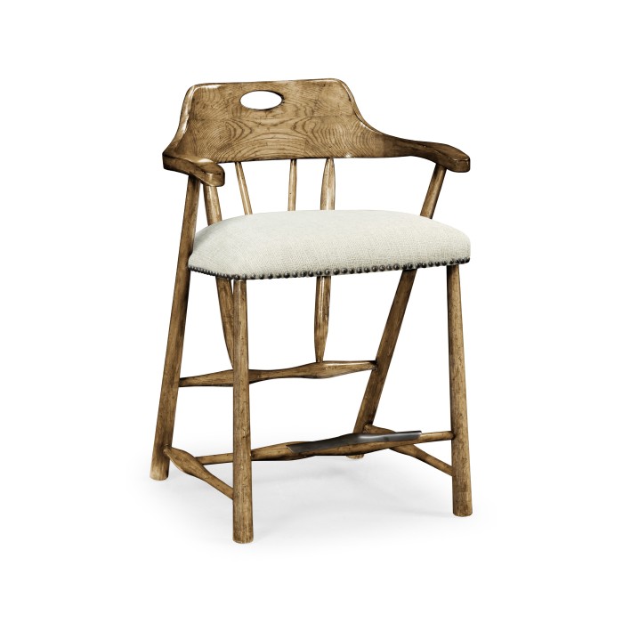 Smokers Style Medium Driftwood Counter Stool
